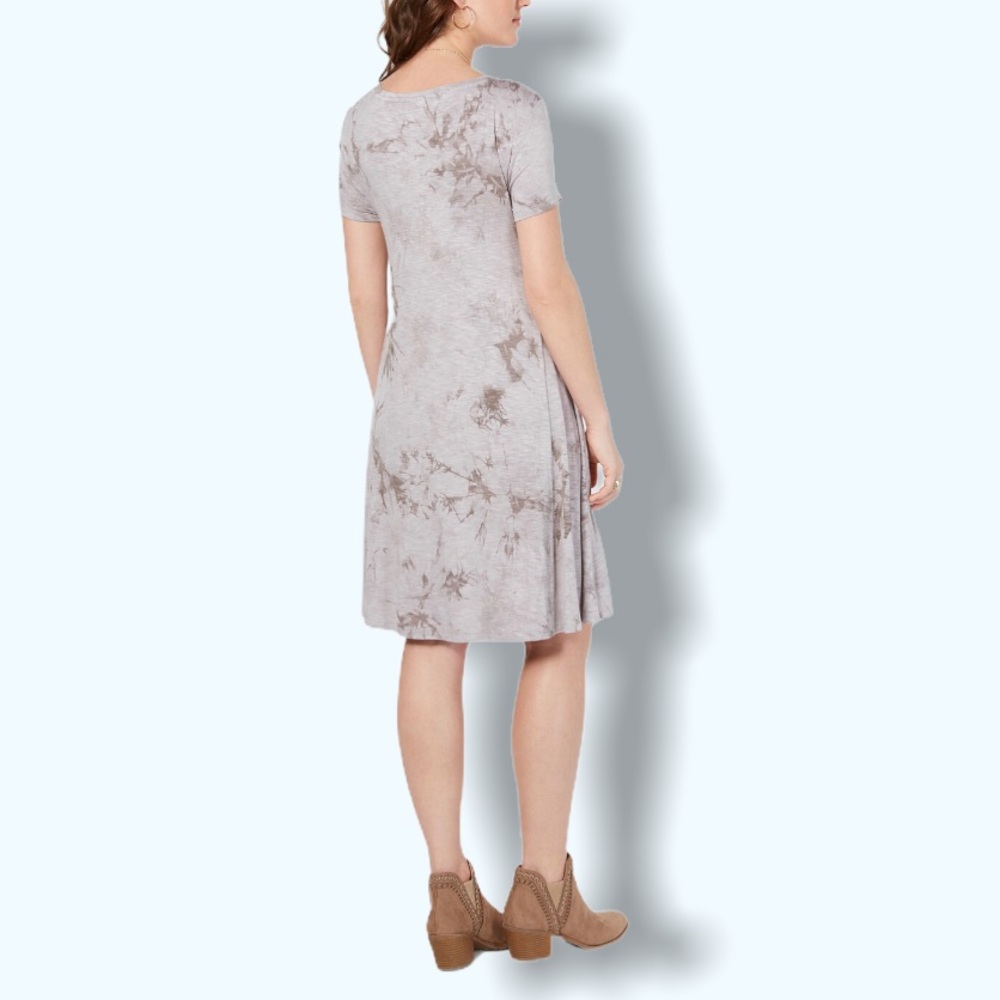 Style & Co Tie Dyed Graphic T Shirt Dress - Picture 4 of 6